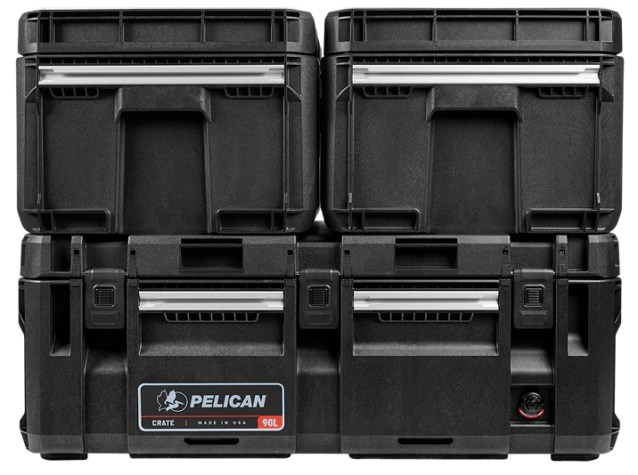 Stacked Pelican CRATE cases