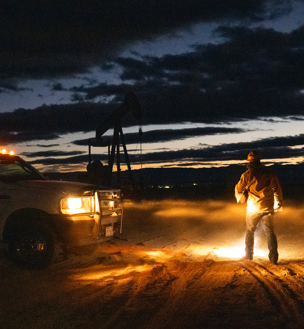 Pelican CRATE in use at a remote work site at night